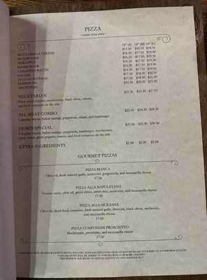 Fiori D’Italia menu 3